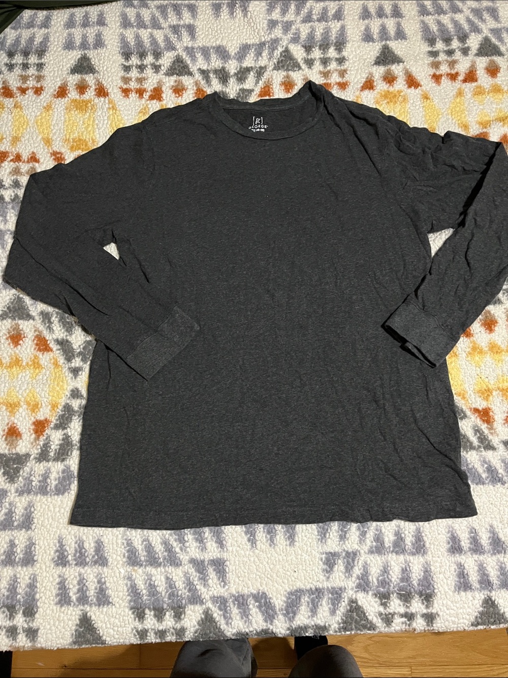 Men's Long Sleeve Crewneck Shirt - Black